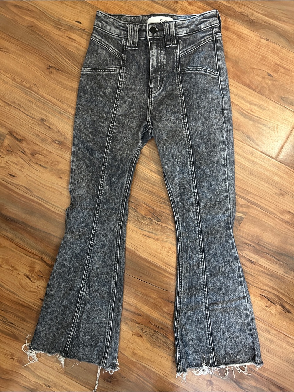 KanCan Black Acid-Wash Flare Jeans